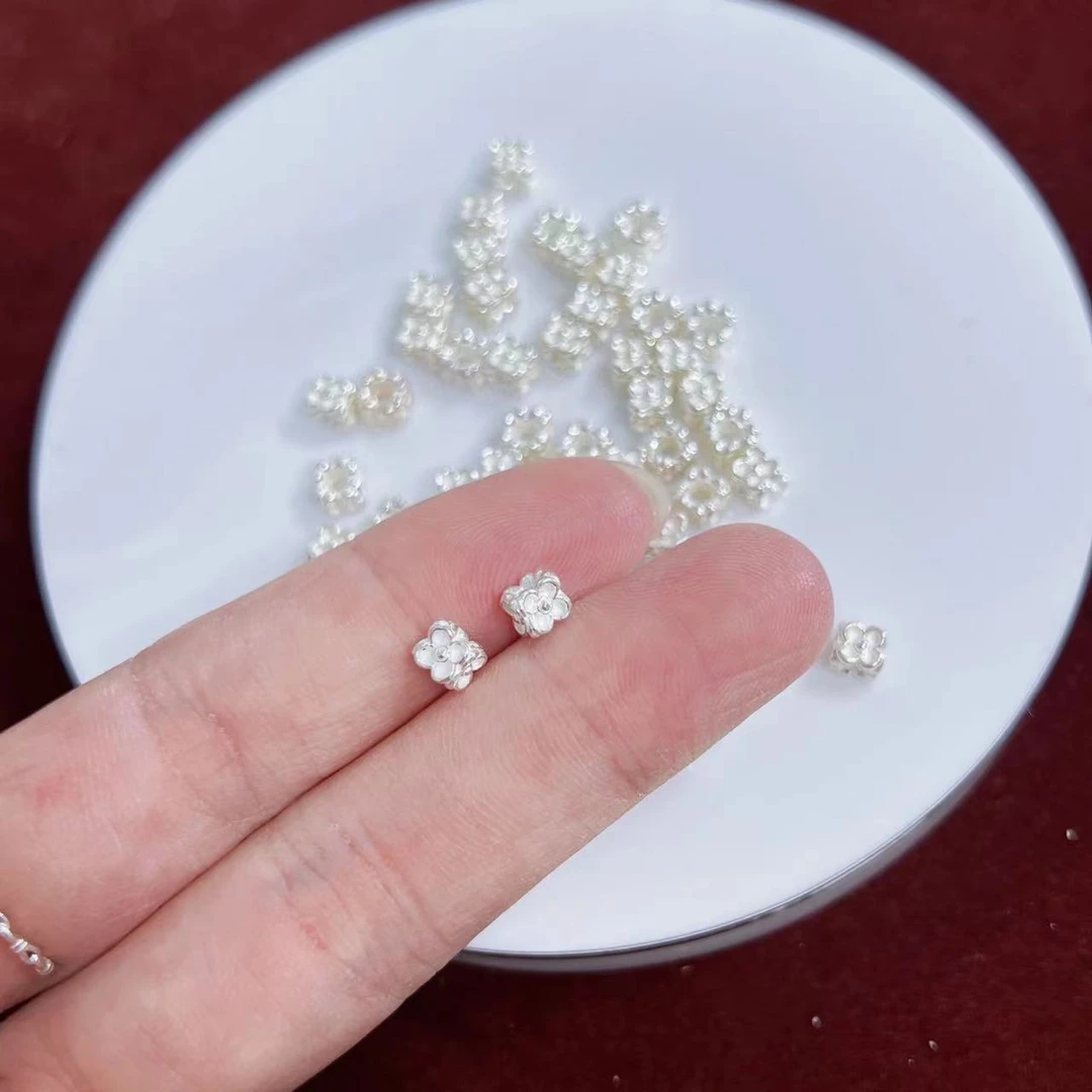 925银银制品 【柳柳珠宝】-SY644 银色梅花方隔环 4mm 发2个