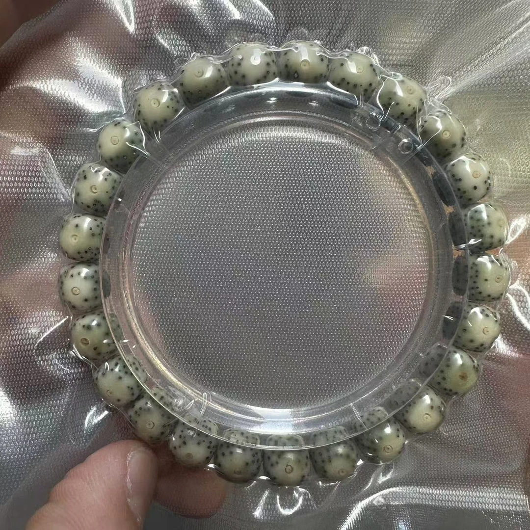 【曹国舅】V752-星月原生态绿狈大眼睛单圈手串-尺寸8+