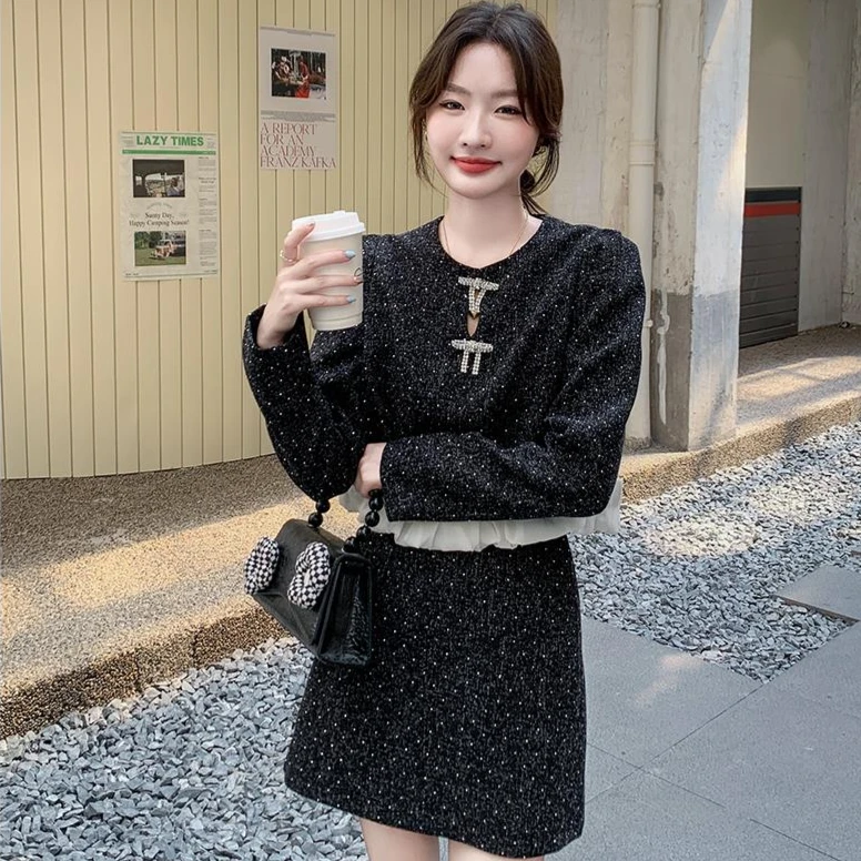 高级感小香风时尚套装包臀裙春秋装新款气质名媛洋气半身裙两件套