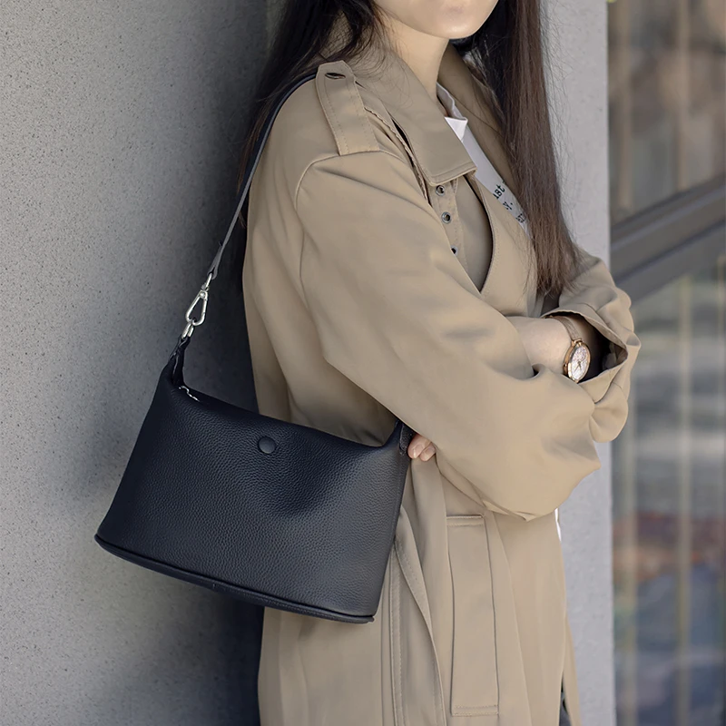 苏曼缇包包女腋下2023新款潮真皮女包饺子包斜挎时尚百搭包包休闲