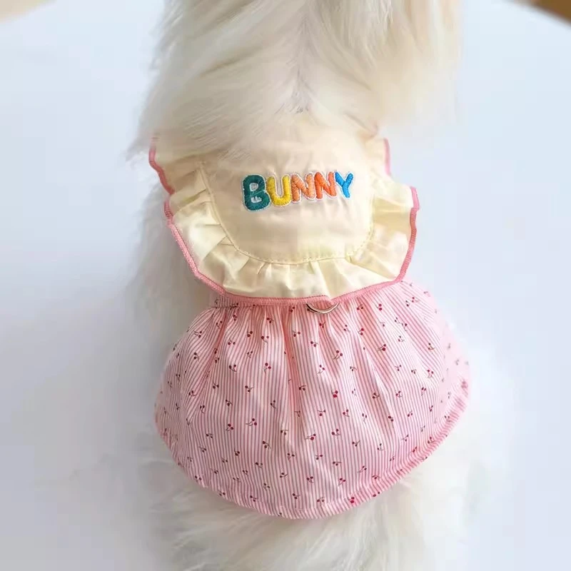 甜美宠物猫咪狗狗衣服超小型幼犬比熊泰迪约克夏拼接裙子夏季薄款