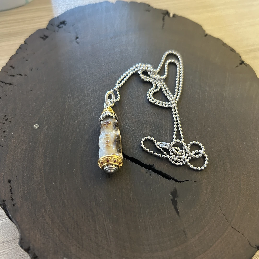 壹加思默-银镶大黑玛瑙吊坠多样性发一