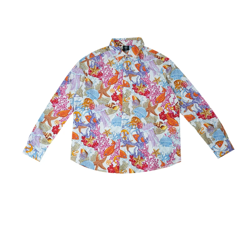 轻奢-TCH海洋花卉老花满天星烫钻时尚花色洋气衬衫T72A13E6012