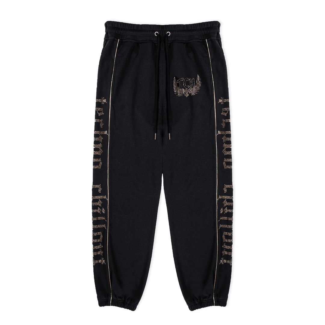 TCH轻奢烫钻工艺金边翅膀时尚长裤子休闲裤女T21120C3028私服tch