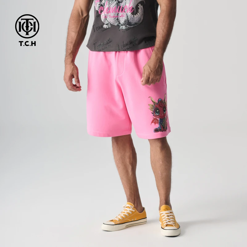 TCH轻奢25夏季新款烫钻个性休闲裤短裤男女同款T72B216051私服tch