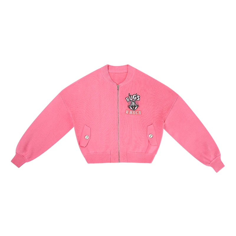 奥莱-TCH新款长袖长耳兔粉色拉链衫T72A43E8001