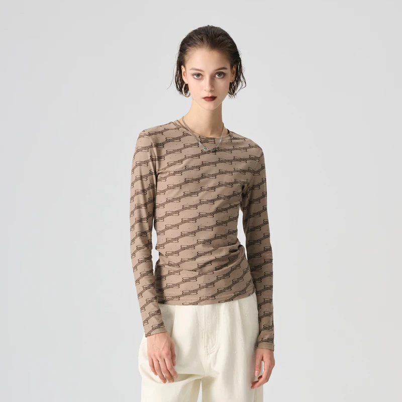 TCH-2025春季新款时尚百搭休闲长袖T恤轻奢系列女士T72A026005