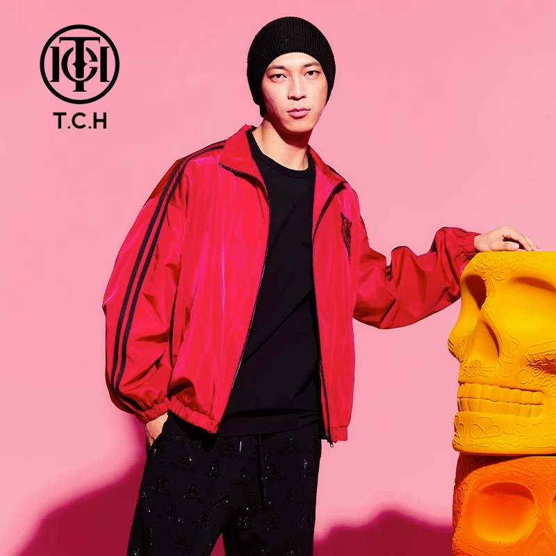 TCH轻奢烫钻工艺新时尚休闲百搭新潮流外套情侣T69C276009tch私服