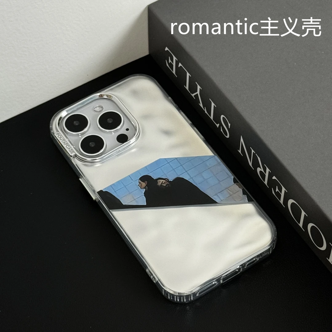 手机壳适用于苹果15pro城市梵高14/13防摔高级感潮流小众折纸纹壳