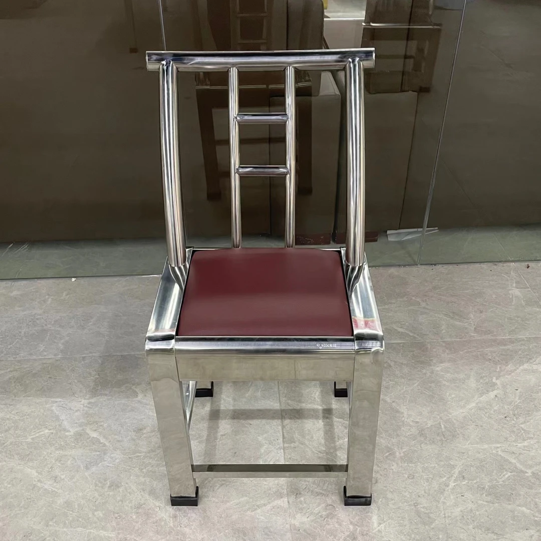 不锈钢靠背椅，传统经典款式，座板双面可用，三种高度可选，餐椅