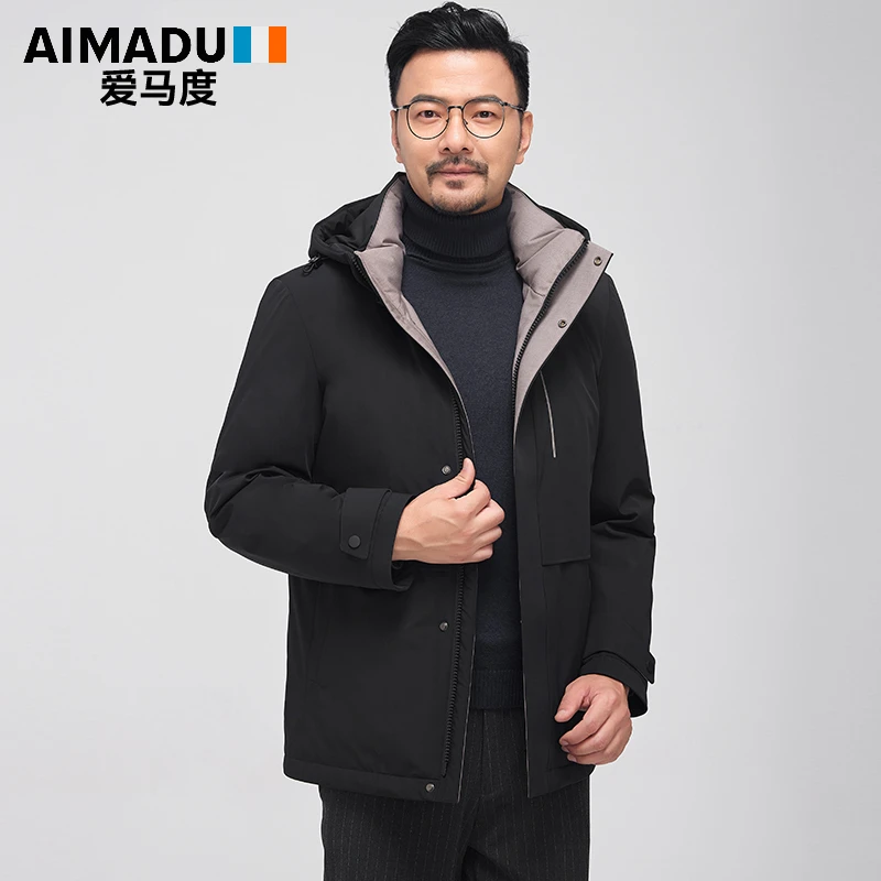 12509【可脱卸内胆】休闲中年爸爸加厚外套冬季羽绒服L