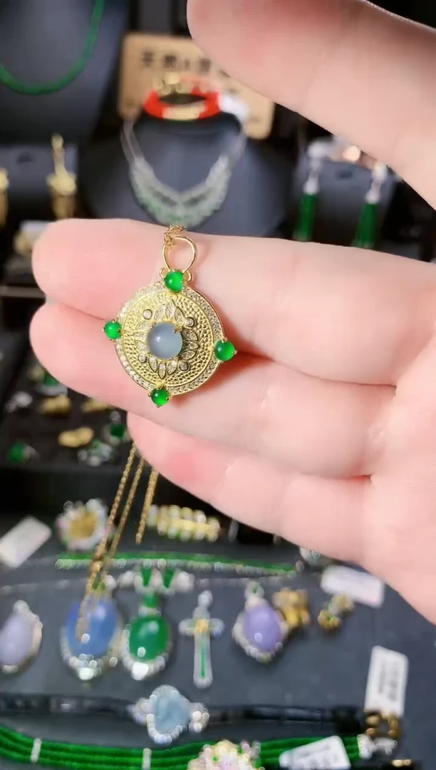 【闪购商品】翡翠项链银S925镶嵌项链