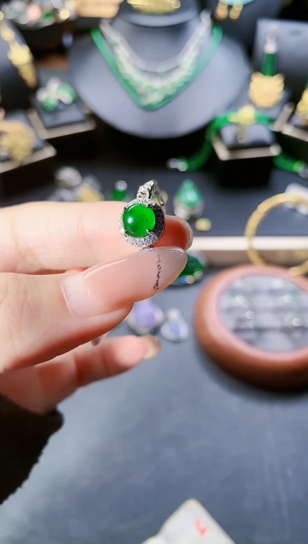 【闪购商品】翡翠戒指银S925镶嵌戒指