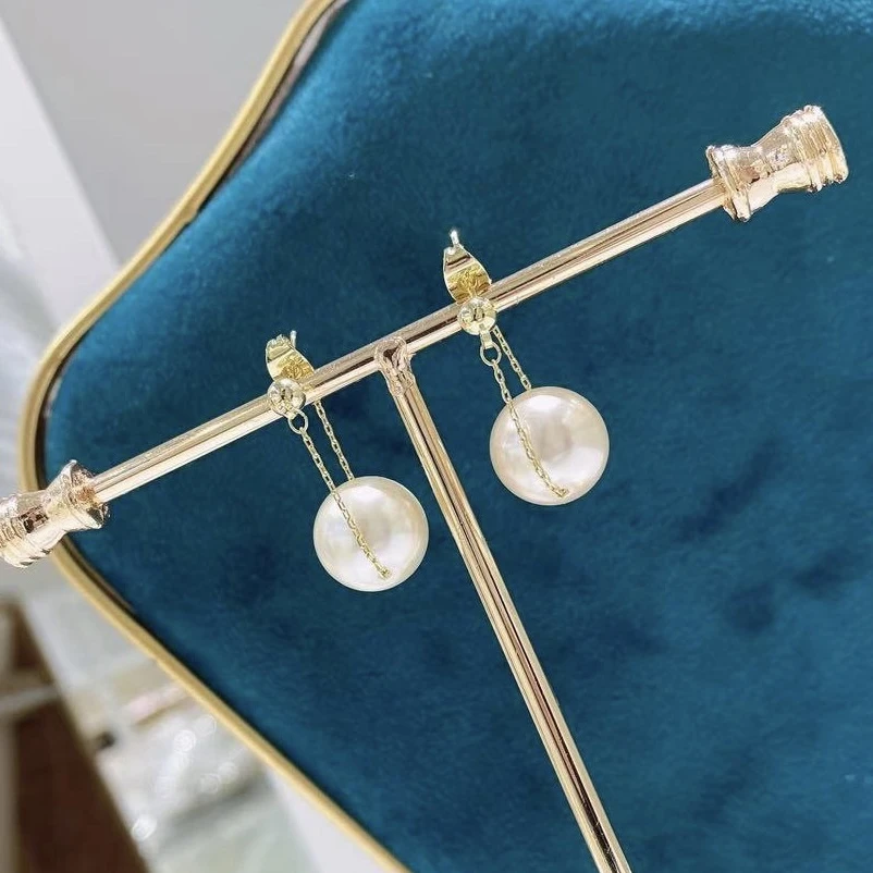 【秋千耳环】人造贝珠秋千耳环珠耳环耳钉9890