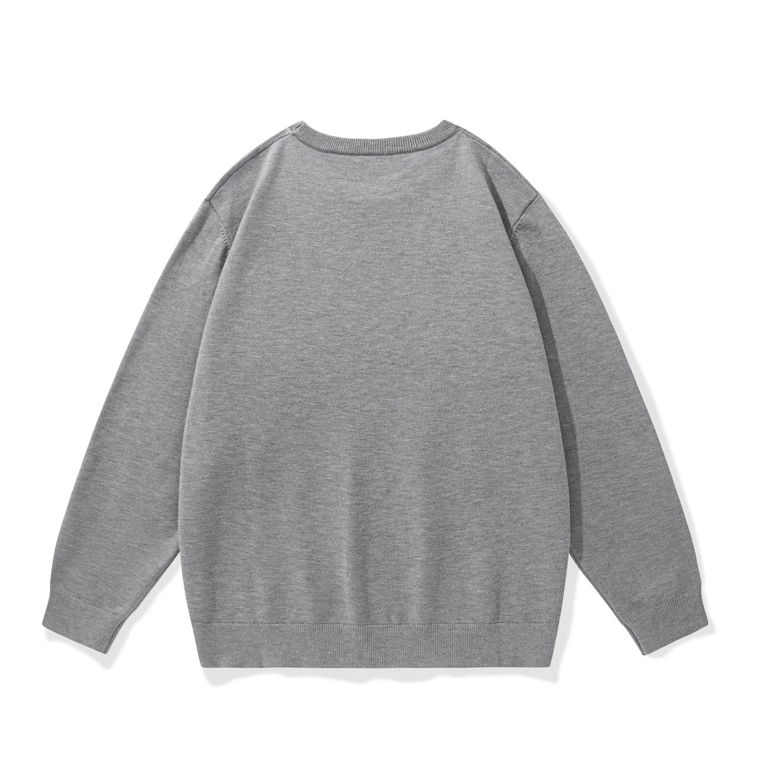 秋季针织衫圆领纯色长袖休闲打底男士简约百搭潮流秋冬情侣日系