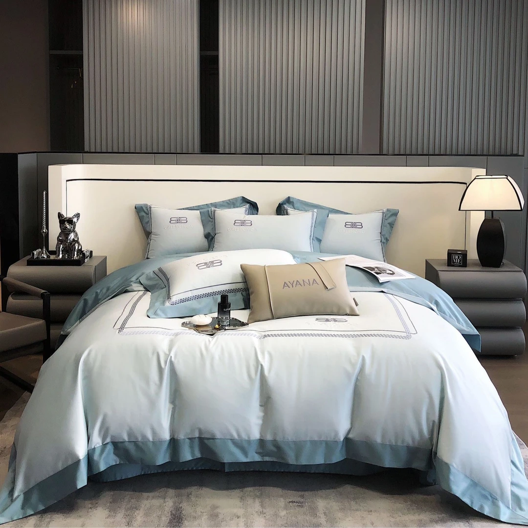 美如梦丨博洛尼 100支长绒棉四件套全棉刺绣精致拼角床上用品