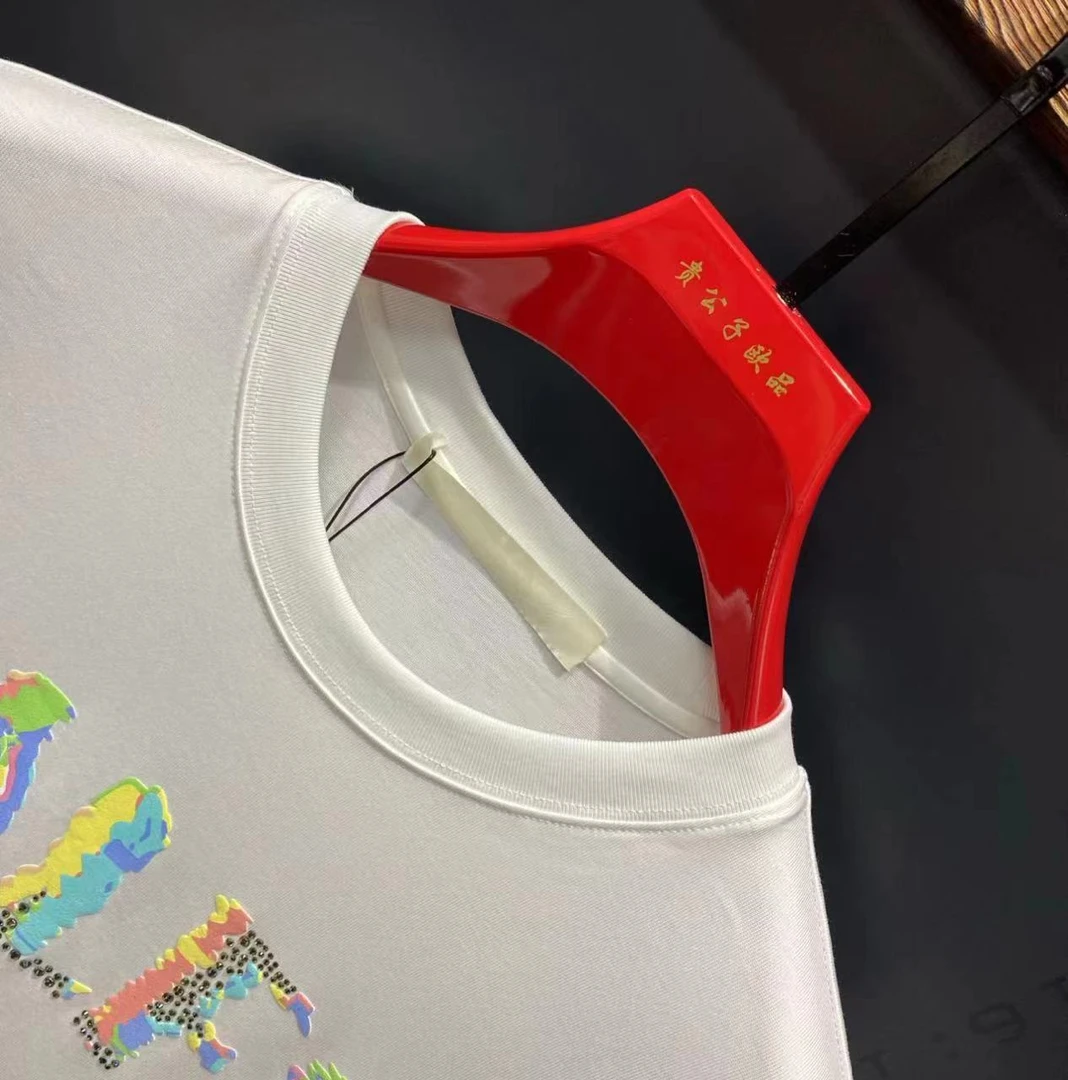 欧品男款夏季新款个性春夏潮流休闲百搭时尚圆领微阔短袖728#