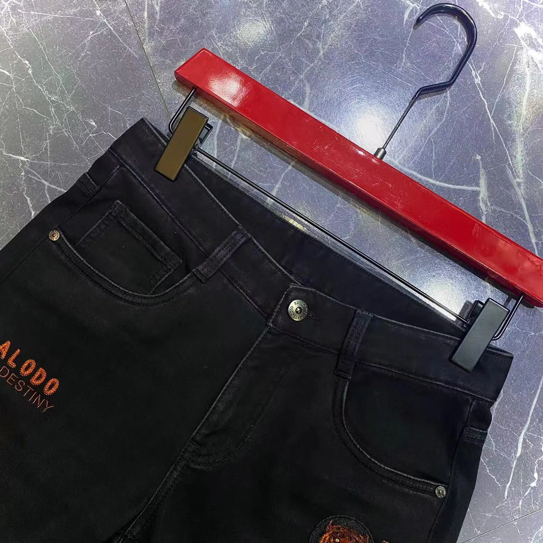 欧品秋季新款男士牛仔裤休闲修身小直筒微弹潮流牛仔裤 036