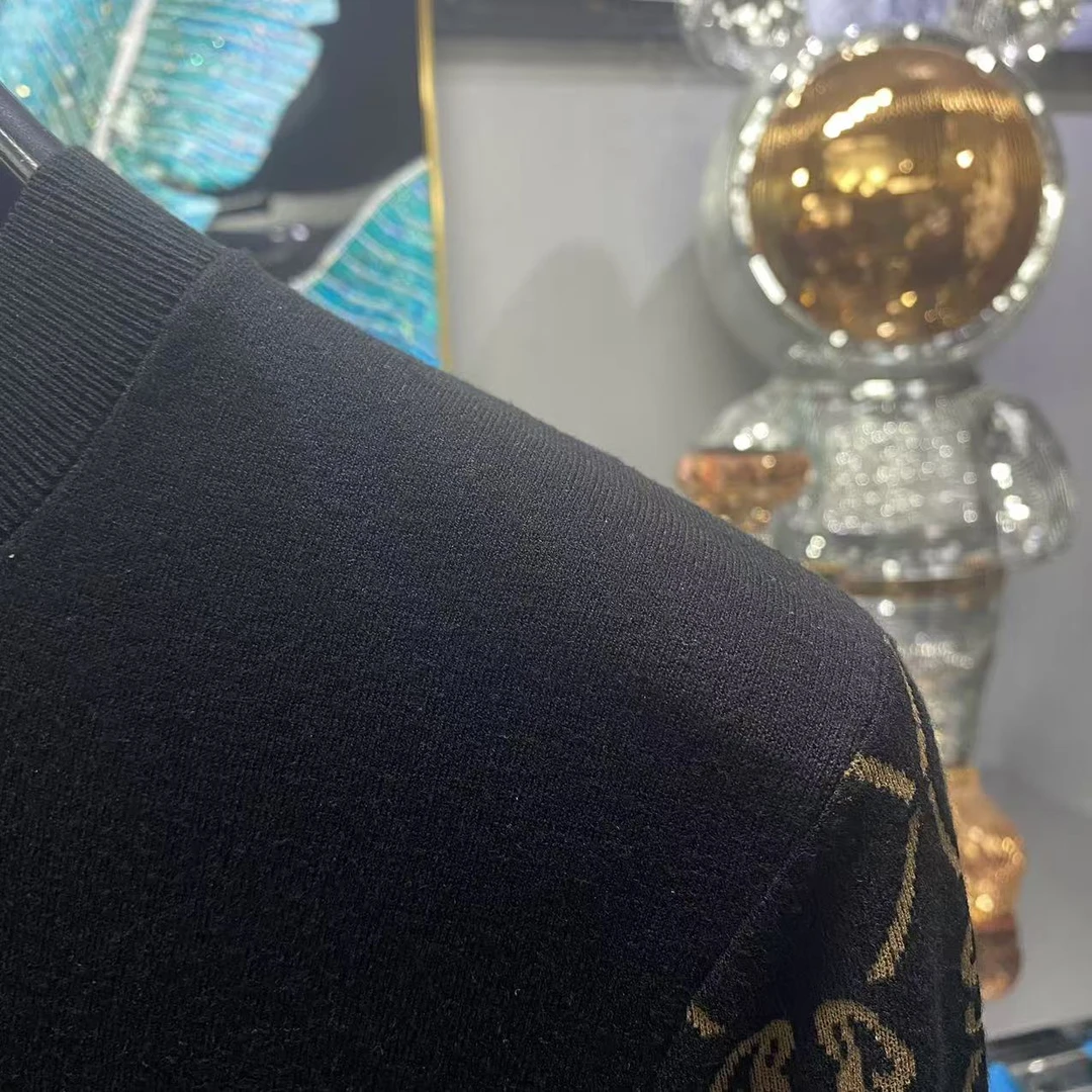 欧货男士秋冬新款套头休闲时尚百搭日常潮流帅气长袖针织衫  8020