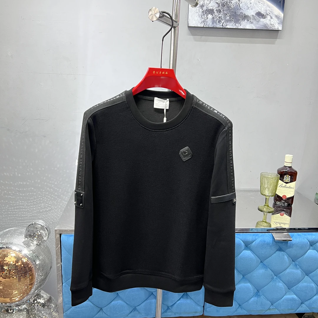 欧货男士秋季新套头休闲时尚百搭日常潮流压胶长袖经典卫衣 9052