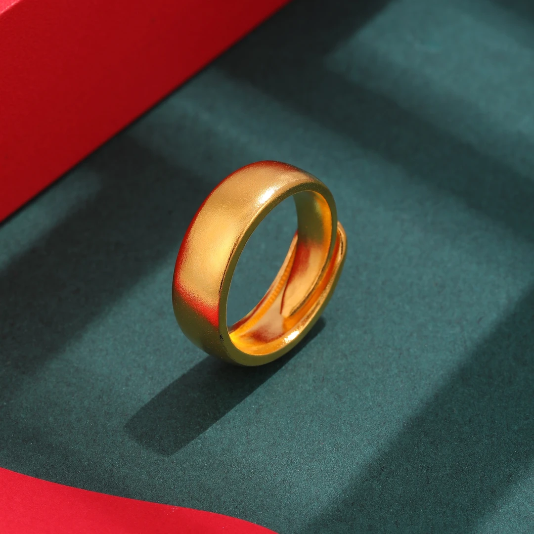 足银戒指 银包了金泥鳅背光面哑光靓丽百搭大气款男女时尚不掉色