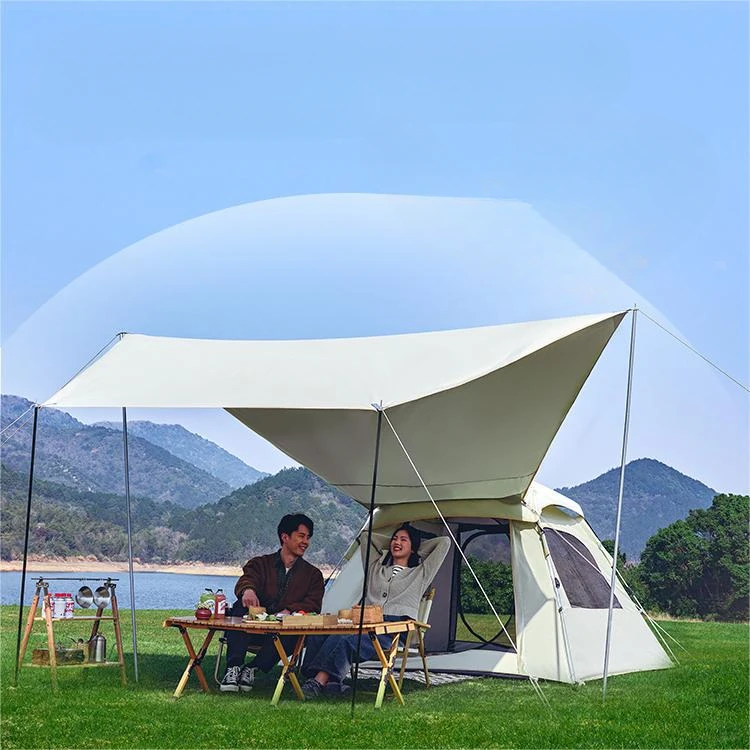 帐篷天幕二合一户外便携式折叠全套露营装备加厚黑胶防晒野外野营