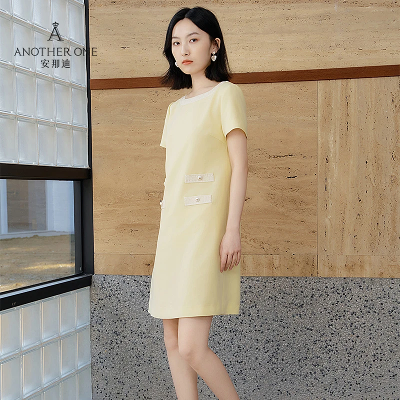 ANOTHER ONE安那迪气质小香风连衣裙通勤裙子女天新款#