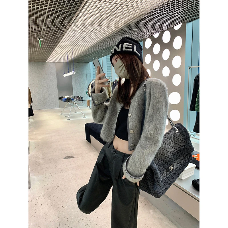 TA suki /【原创】御姐手感 气质网红炸街款小香风毛呢短外套ins