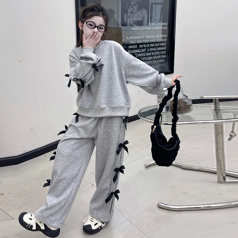 女童套装秋装2024新款儿童洋气卫衣女大童春秋休闲运动两件套潮