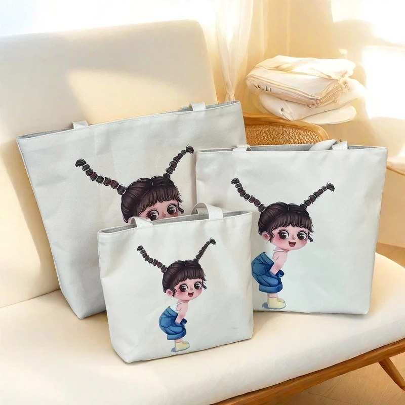 休闲百搭时尚大容量帆布包学生补习上班通勤妈咪包