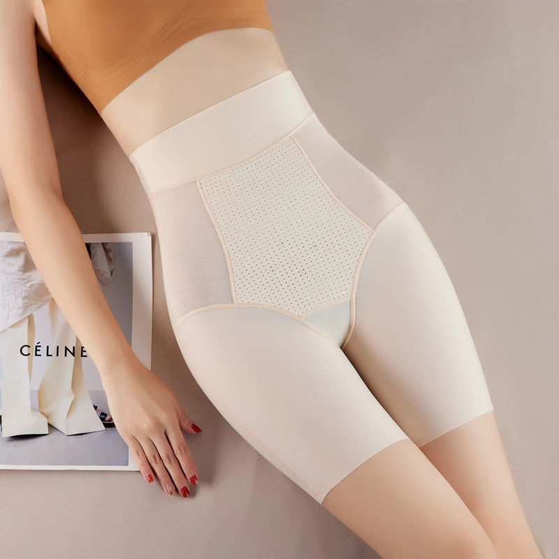 薄款无痕收腹束腰提臀裤高腰平角五分塑身裤塑形美体裤打底防走光