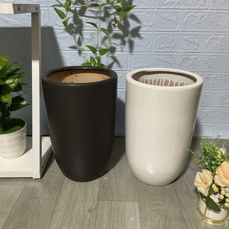 简约陶瓷特大号阳台办公室客厅大理石纹花盆幸福树琴叶榕绿萝花盆