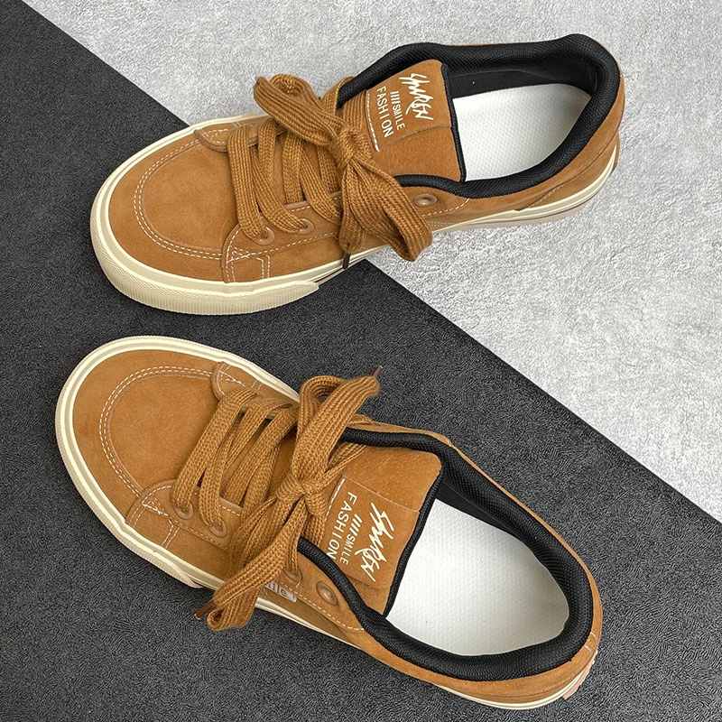 2025春季爆款复古时尚港风厚底板鞋男生潮流百搭运动休闲鞋子男鞋