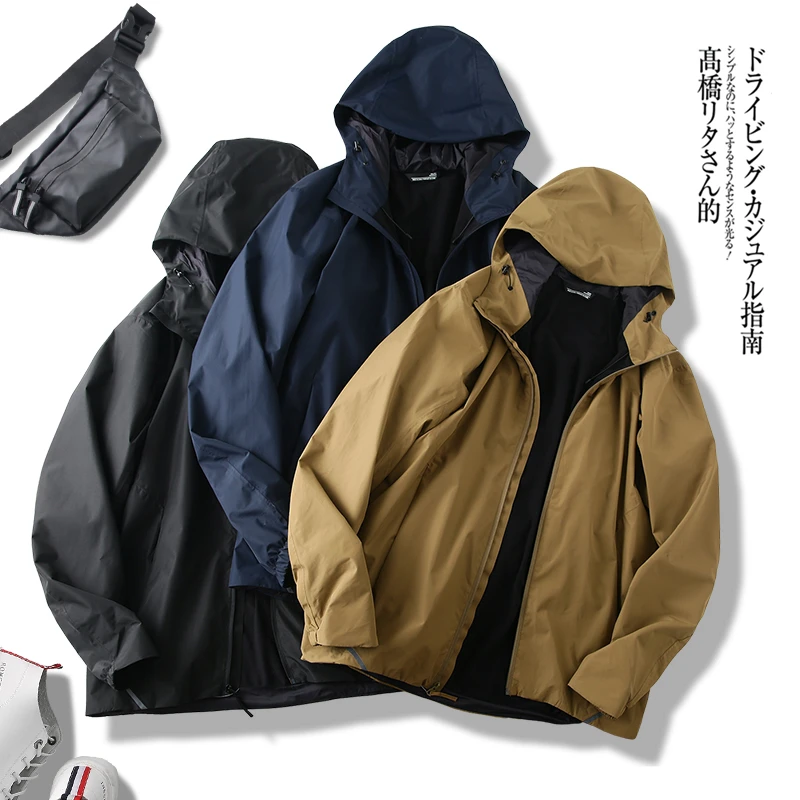 23秋冬压胶防风雨连帽内薄绒户外休闲夹克外套28585-