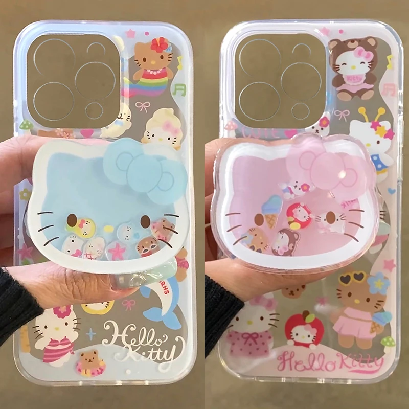 雅天立夏日可爱KT适用iPhone16苹果15摇摇乐支架13华为手机壳小米