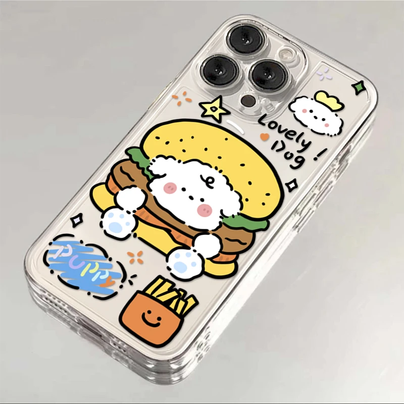 苹果OPPO华为VIVO小米卡通汉堡小狗iPhone14手机壳13/15全包12/11