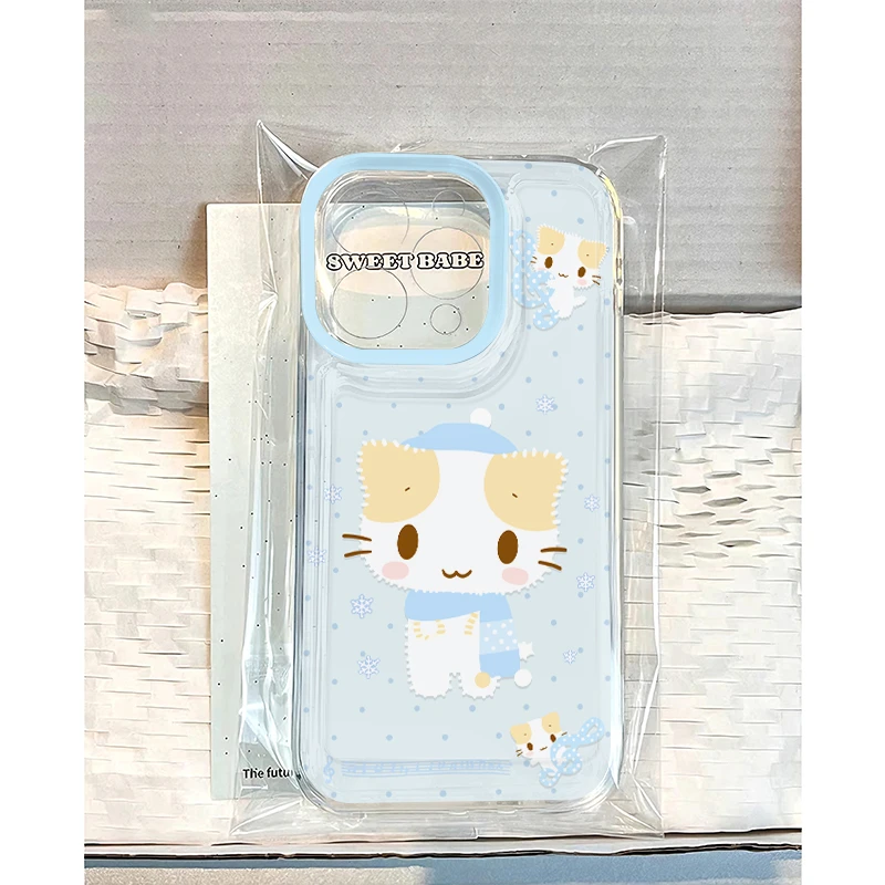 趣味壳冬日雪花猫咪适用iPhone16苹果15手机壳13华为vivo小米oppo