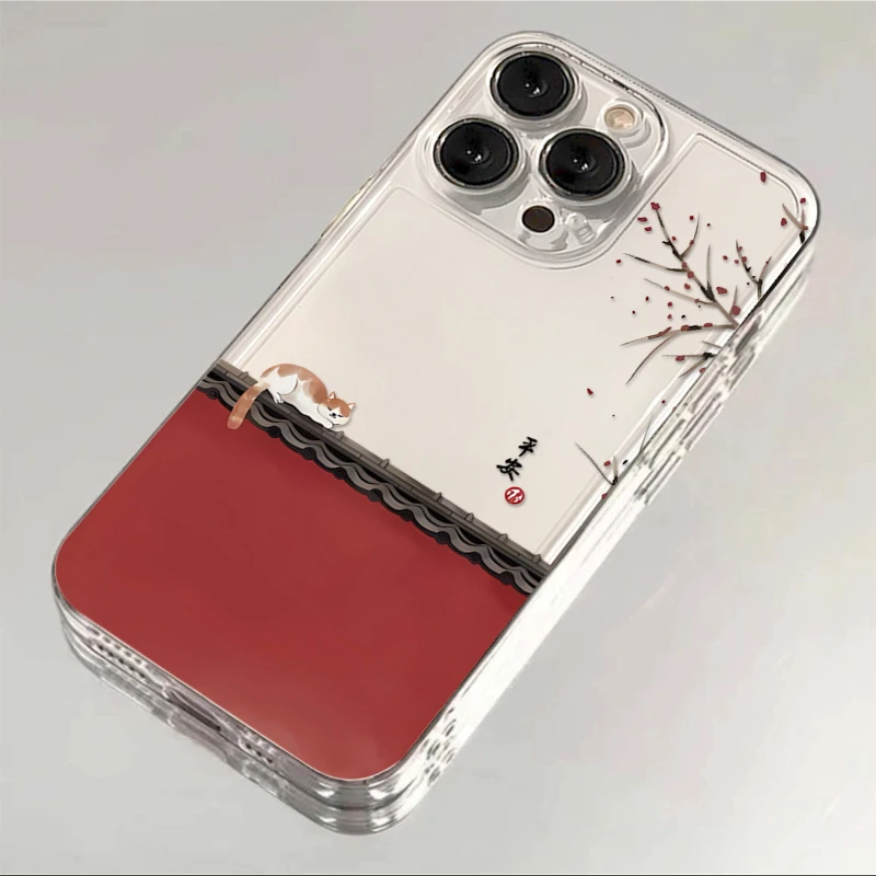 苹果oppo华为vivo小米平安橘猫iPhone13/15 14手机壳11国风12透明