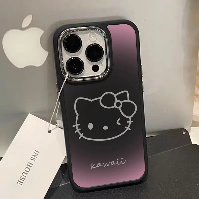 甜酷少女渐变猫咪苹果14promax手机壳iPhone11小众12电镀13XS潮XR
