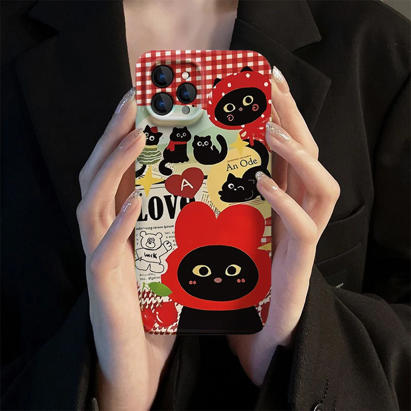 苹果OPPO华为VIVO小米趣味猫咪iPhone15菲林壳11/14硬13手机壳12
