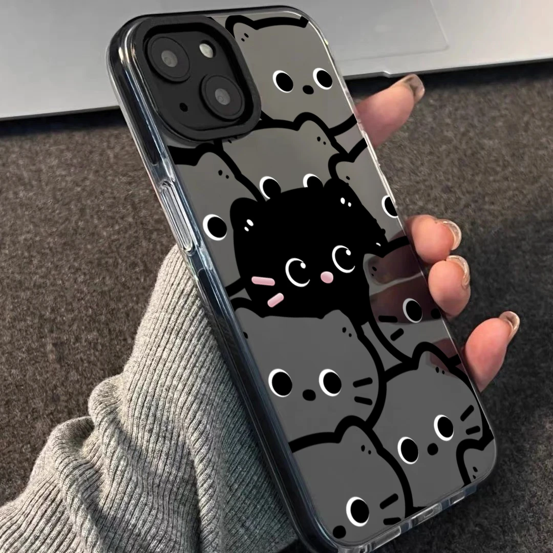 网红小众线条猫苹果13手机壳iPhone14promax高级11可爱12潮牌软壳