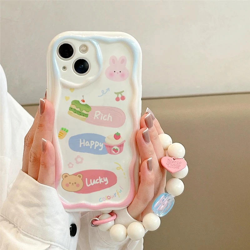 少女心卡通涂鸦苹果14手机壳iphone13promax手串11/12软XS女XR 8p