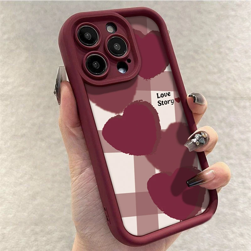 苹果oppo华为vivo小米复古渐变爱心iPhone14手机壳15/13防摔11/12