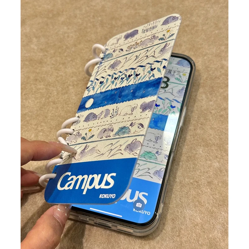 复古花朵兔子笔记本适用苹果16手机壳iPhone13promax翻盖15/14/11