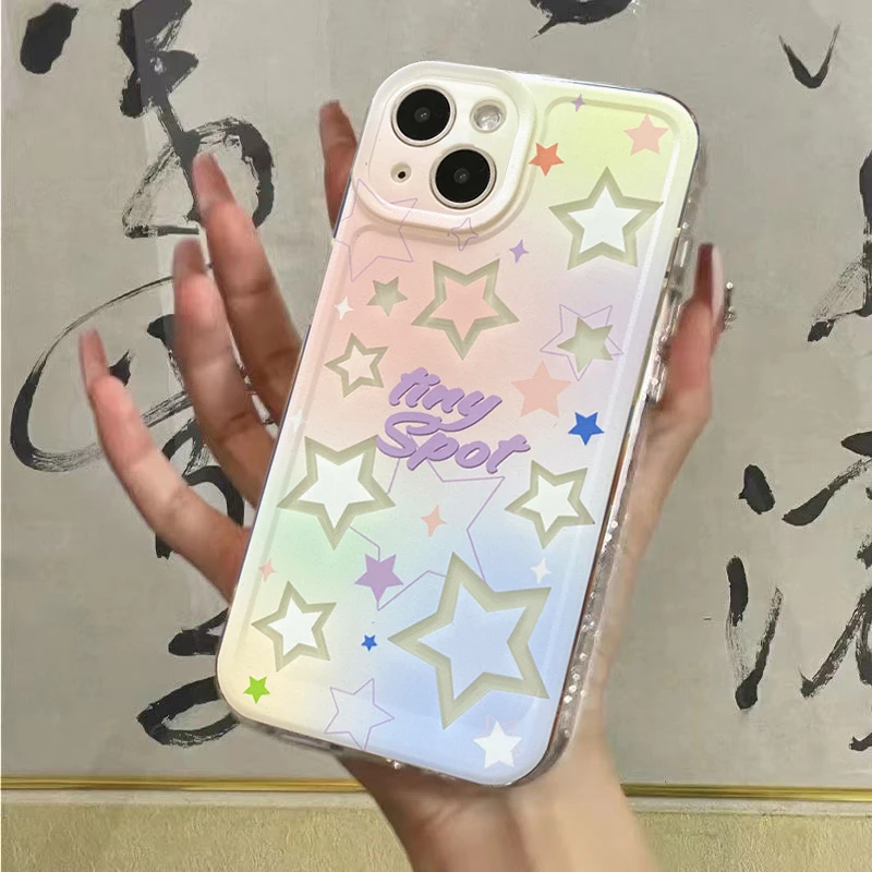 苹果/华为/OPPO/VIVO/小米ins渐变星星iphone14/13手机壳13高级12