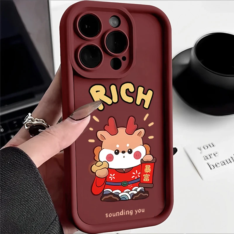 暴富龙宝iPhone15苹果13手机壳14/11卡通12软华为vivo小米oppo
