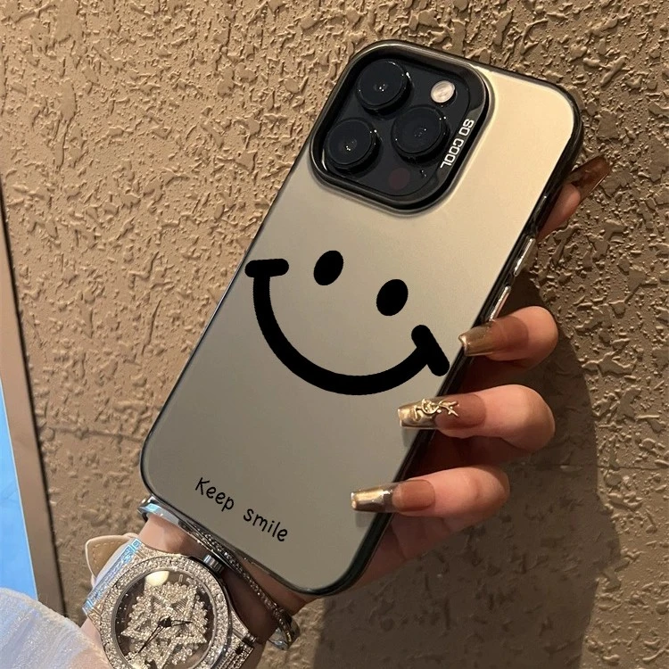 ins简约笑脸苹果13手机壳iPhone14promax高级11小众12男女XSXR潮