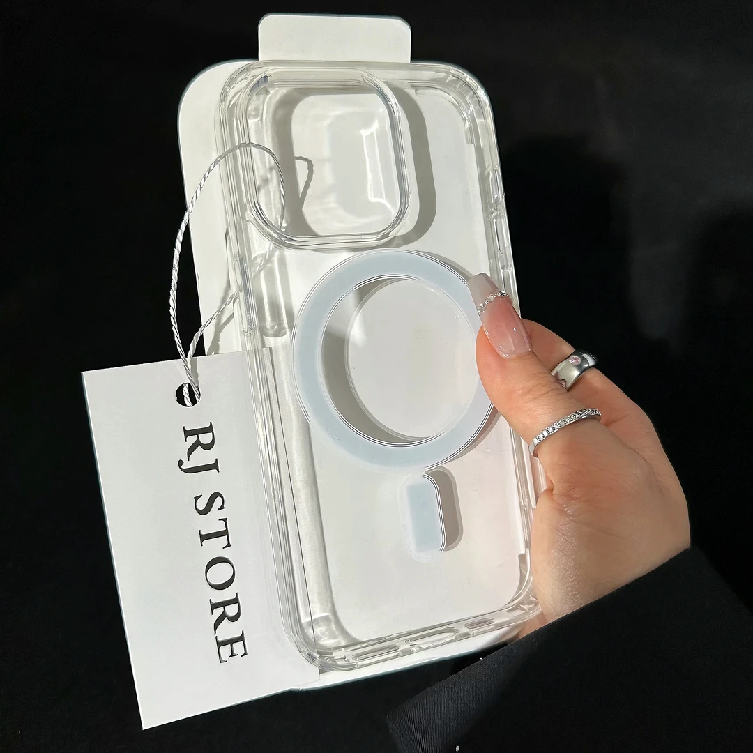 雅天立高级简约透明磁吸适用iPhone15/14promax手机壳11苹果13/12