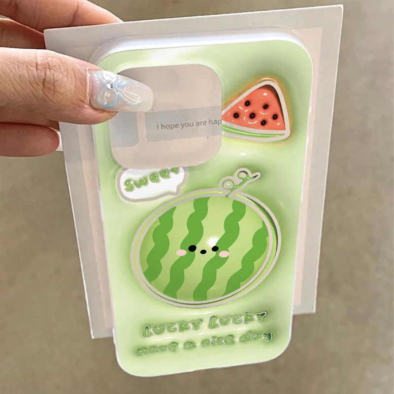 趣味壳可爱夏日西瓜适用iPhone14苹果15promax手机壳13/11磨砂12