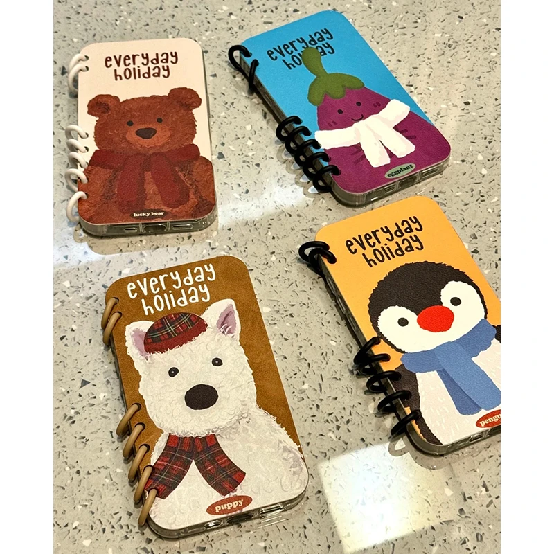 笔记本翻盖jellcat小动物适用iPhone16苹果15/13手机壳14新款11套